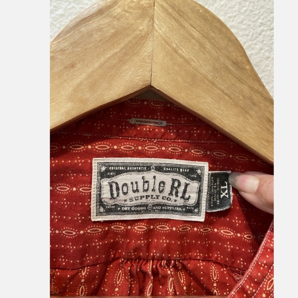 RRL Navajo Red and White striped European Vintage Rare Shirt XL 1998 - Picture 3 of 8